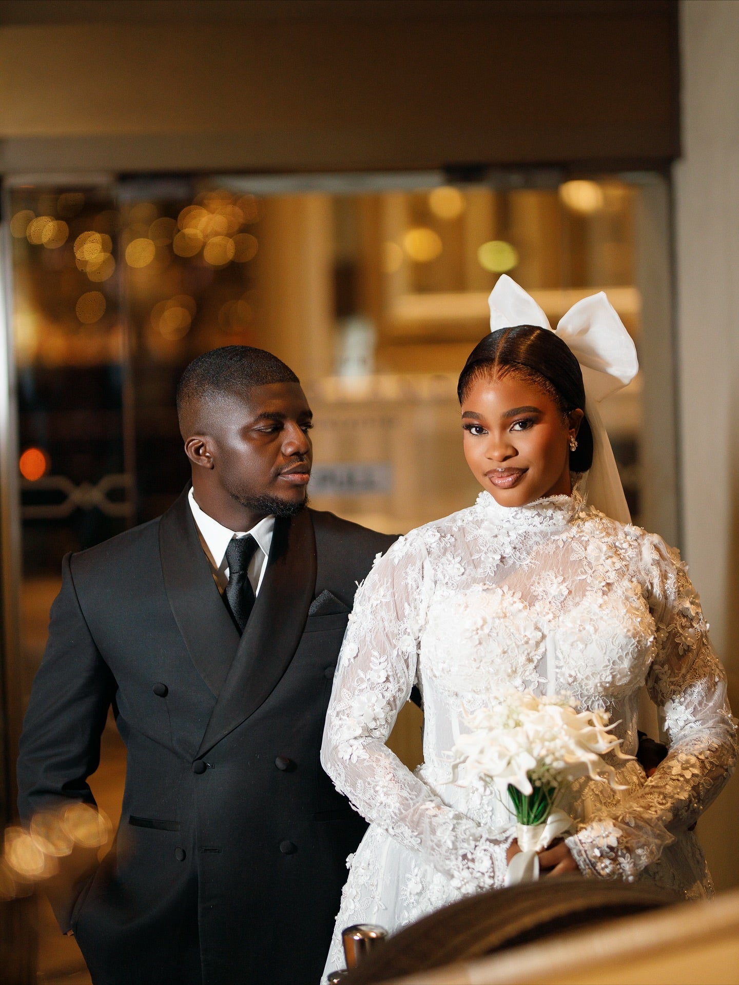 High Neck Lace Mini Wedding Dress with Long Sleeves