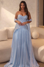 Strapless Beaded Chiffon Formal Gown