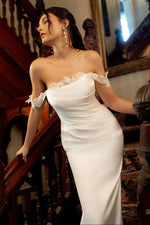 Satin Mermaid Wedding Dress with Lace Corset Back