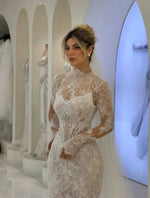 Illusion High Neck Corset Mermaid Wedding Gown