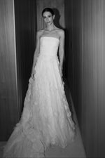 3D Floral A-Line Wedding Dress with Ruched Bodice