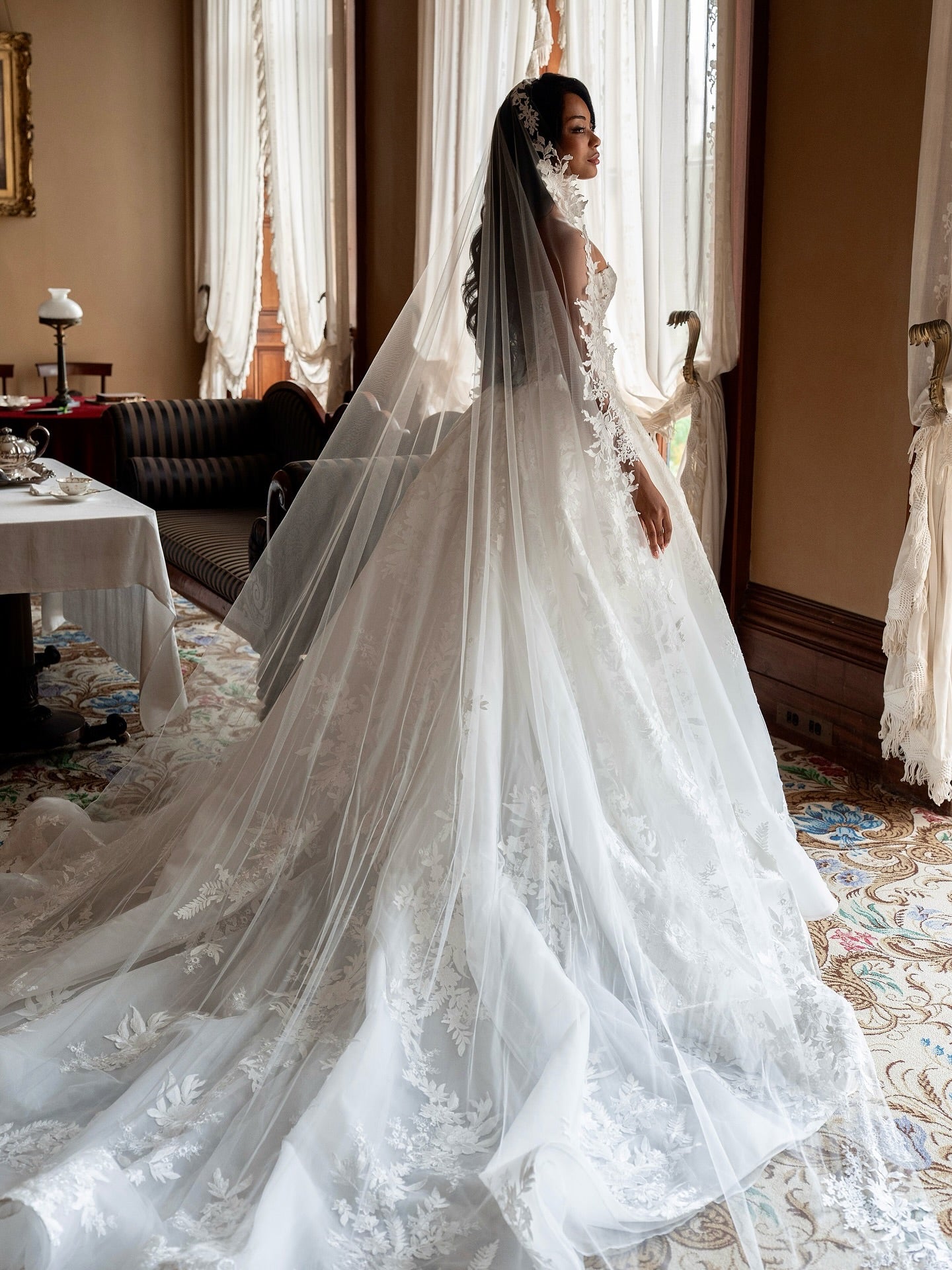 Strapless Corset Lace Ball Gown Wedding Dress