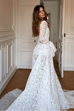 Lace Ball Gown Wedding Dress with Long Sleeves