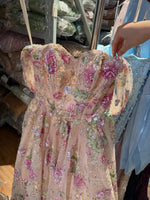 Off-the-Shoulder Floral Embroidered A-Line Gown