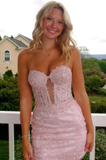 Strapless Corset Lace Bodycon Mini Dress
