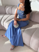 Embellished Peplum Column Formal Dress
