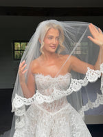 Strapless Lace Corset Ball Gown Wedding Dress