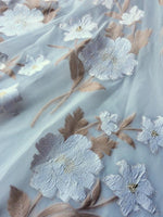 Floral Embroidered Illusion Midi A-Line Dress