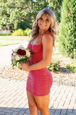 Sequin Mini Dress with Sweetheart Neckline