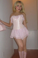 Strapless Corset Tiered Ruffle Mini Dress