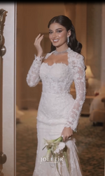 Lace Mermaid Wedding Dress with Long Sleeve Jacket
