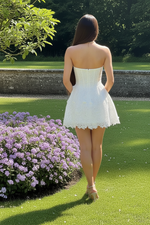 Strapless Lace Corset Mini Dress with Pockets