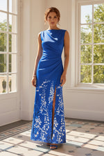Floral Print High Slit Maxi Dress