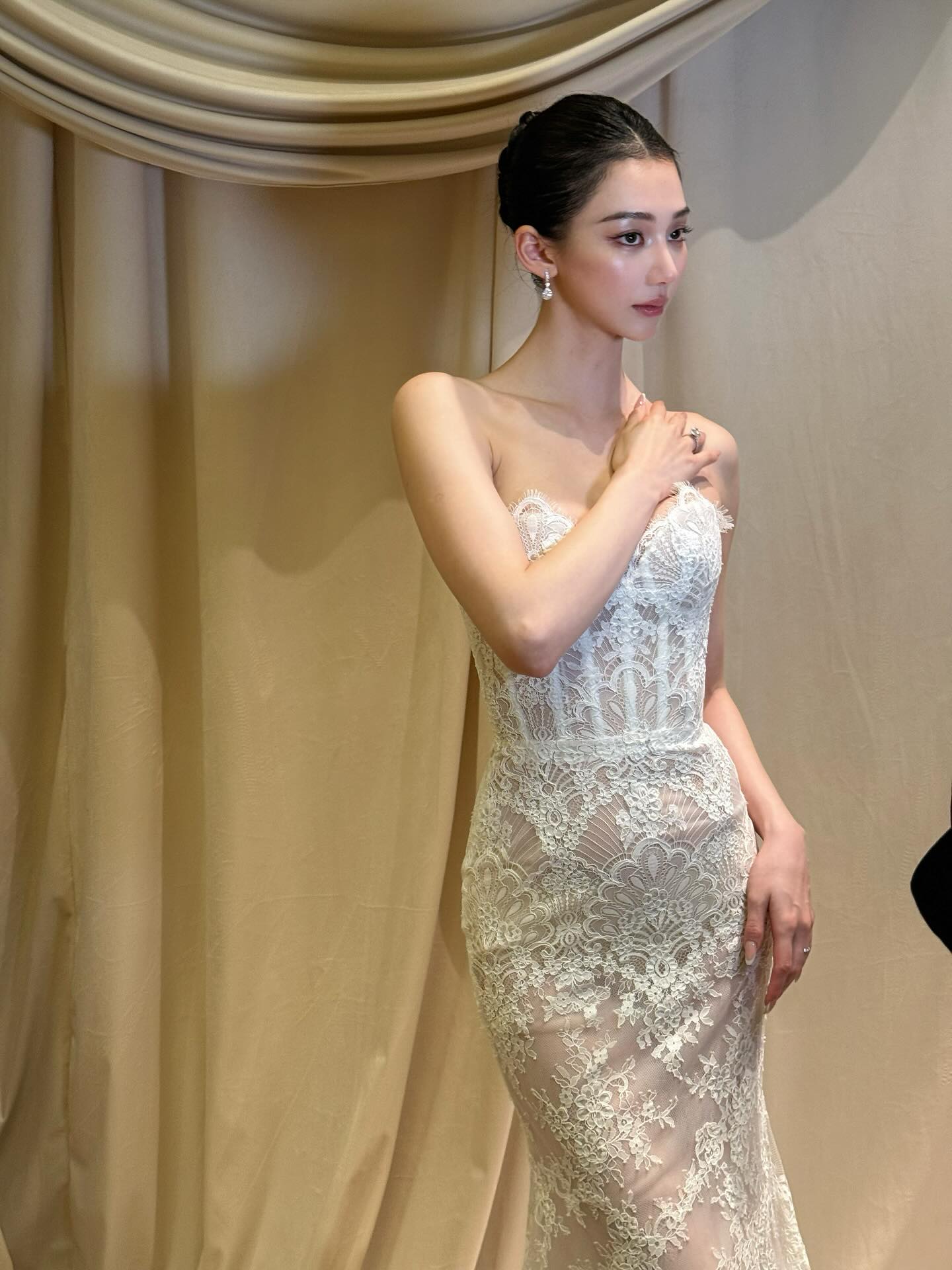 High Neck Long Sleeve Lace Mermaid Wedding Dress