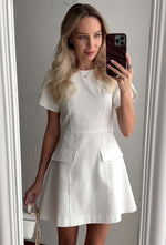 Tailored Short Sleeve A-Line Mini Dress