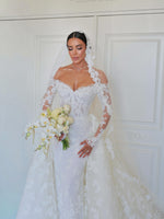 Off-the-Shoulder Lace Mermaid Wedding Dress