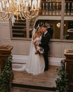 Glitter Sweetheart Off-The-Shoulder A-Line Wedding Dress