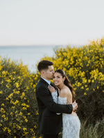 Off Shoulder Long Sleeve Lace Mermaid Wedding Dress
