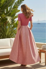 Shoulder Bow High-Low Formal Dress with Pockets