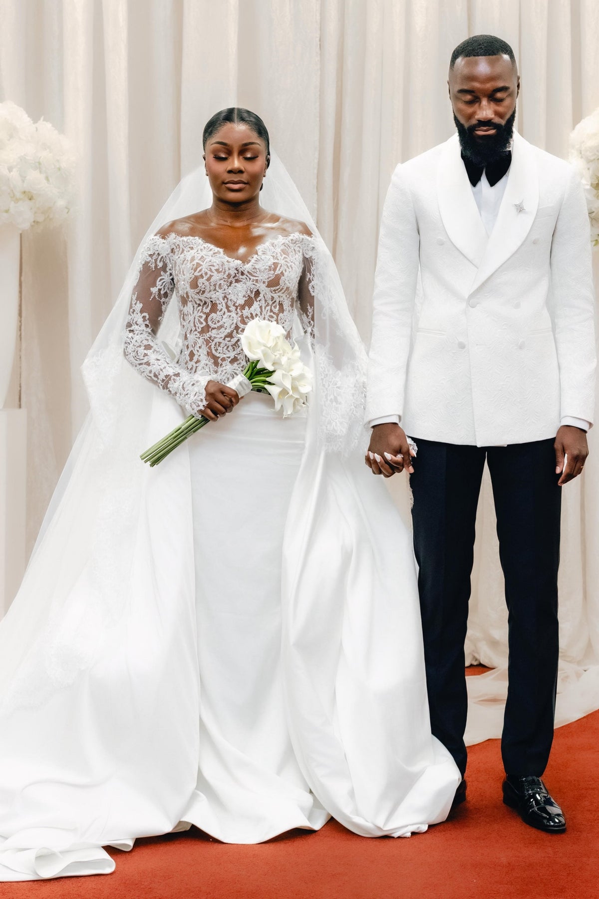 Off-the-Shoulder Lace Long Sleeve Wedding Dress