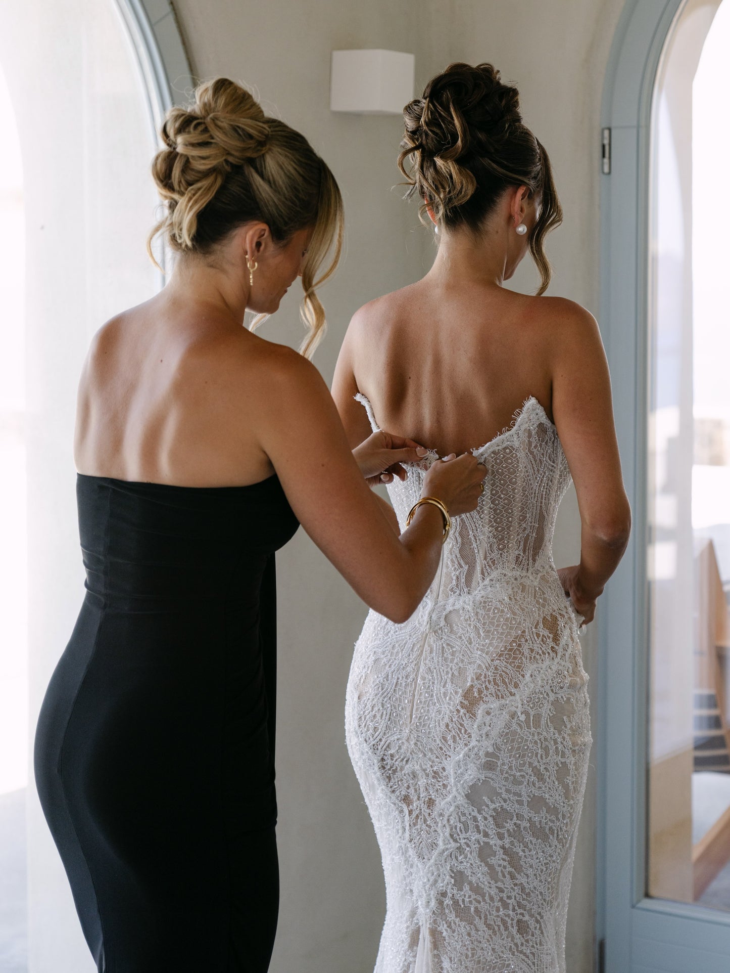Long Sleeve Lace Mermaid Wedding Gown with Cold Shoulder