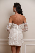 3D Floral Off-the-Shoulder Corset Mini Dress
