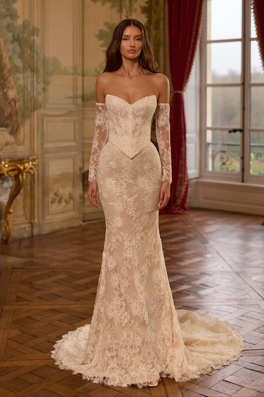 Sweetheart Mermaid Lace Corset Wedding Dress