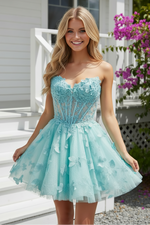 Strapless Sweetheart Corset A-Line Mini Dress