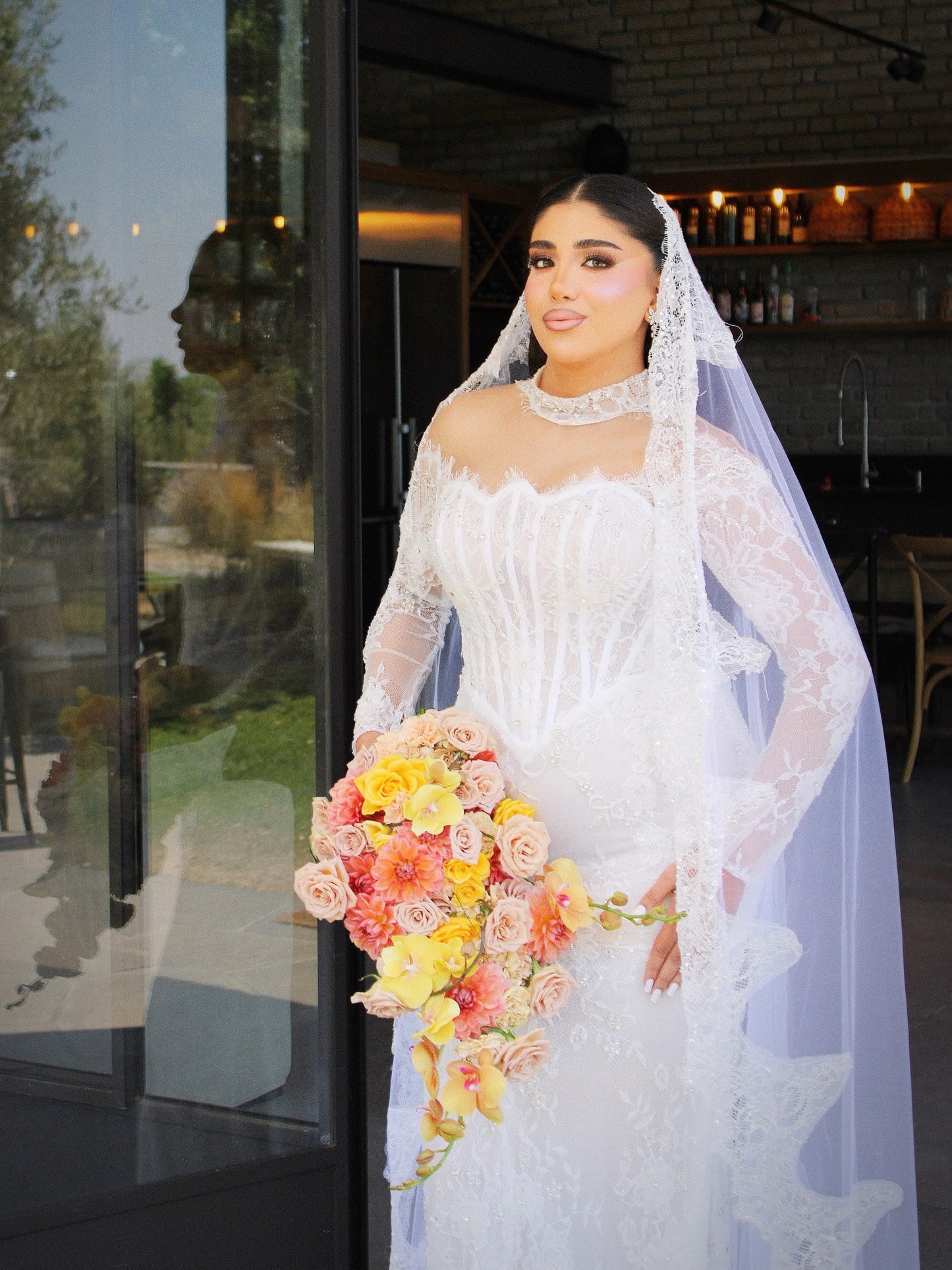 Off-Shoulder Corset Lace Mermaid Wedding Gown