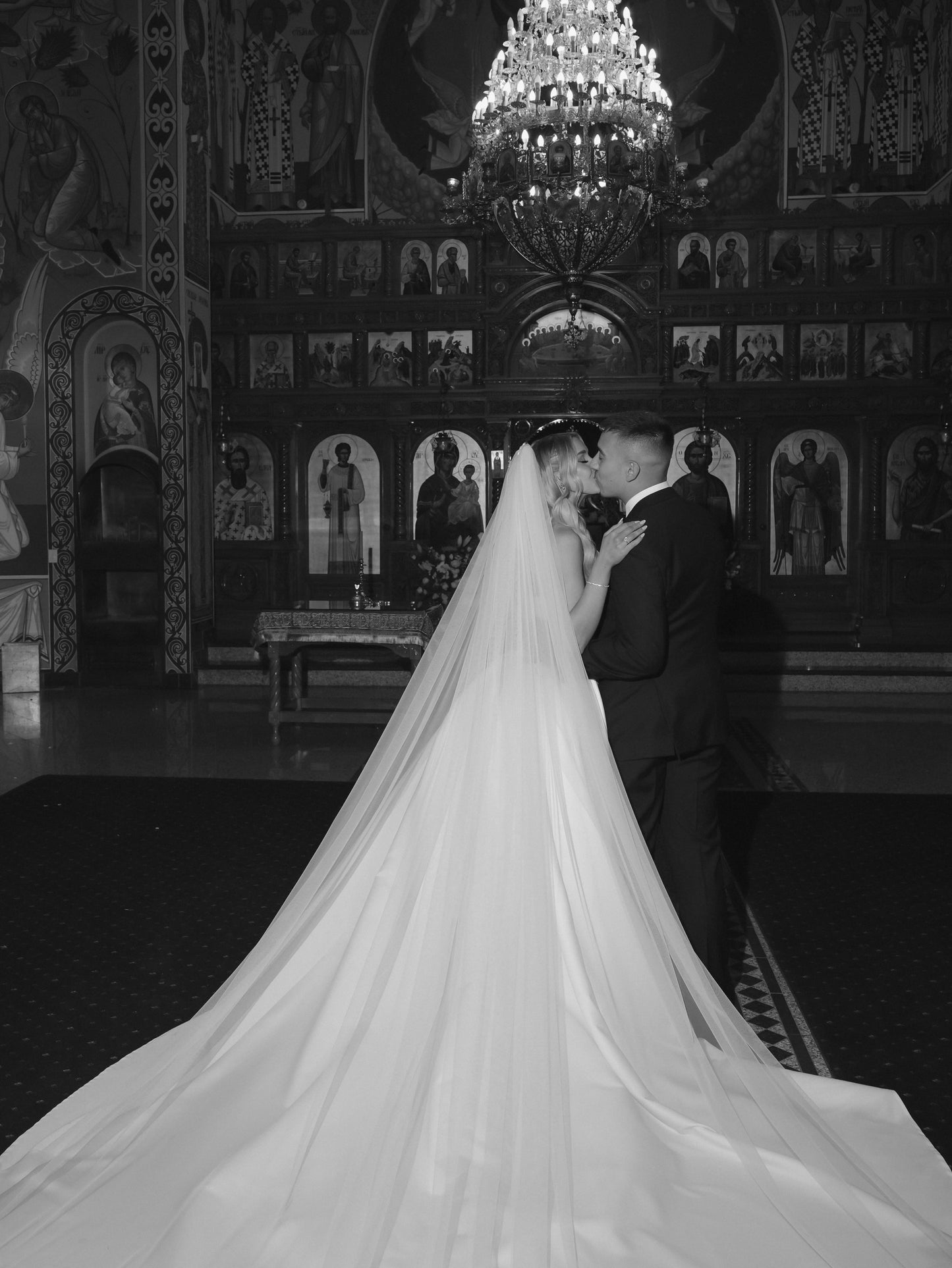 Strapless Ruched Wedding Dress with Overskirt