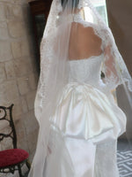 High Neck Illusion Lace Long Sleeve Bridal Gown