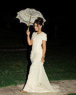 Elegant Ruched Corset Evening Gown with Cape