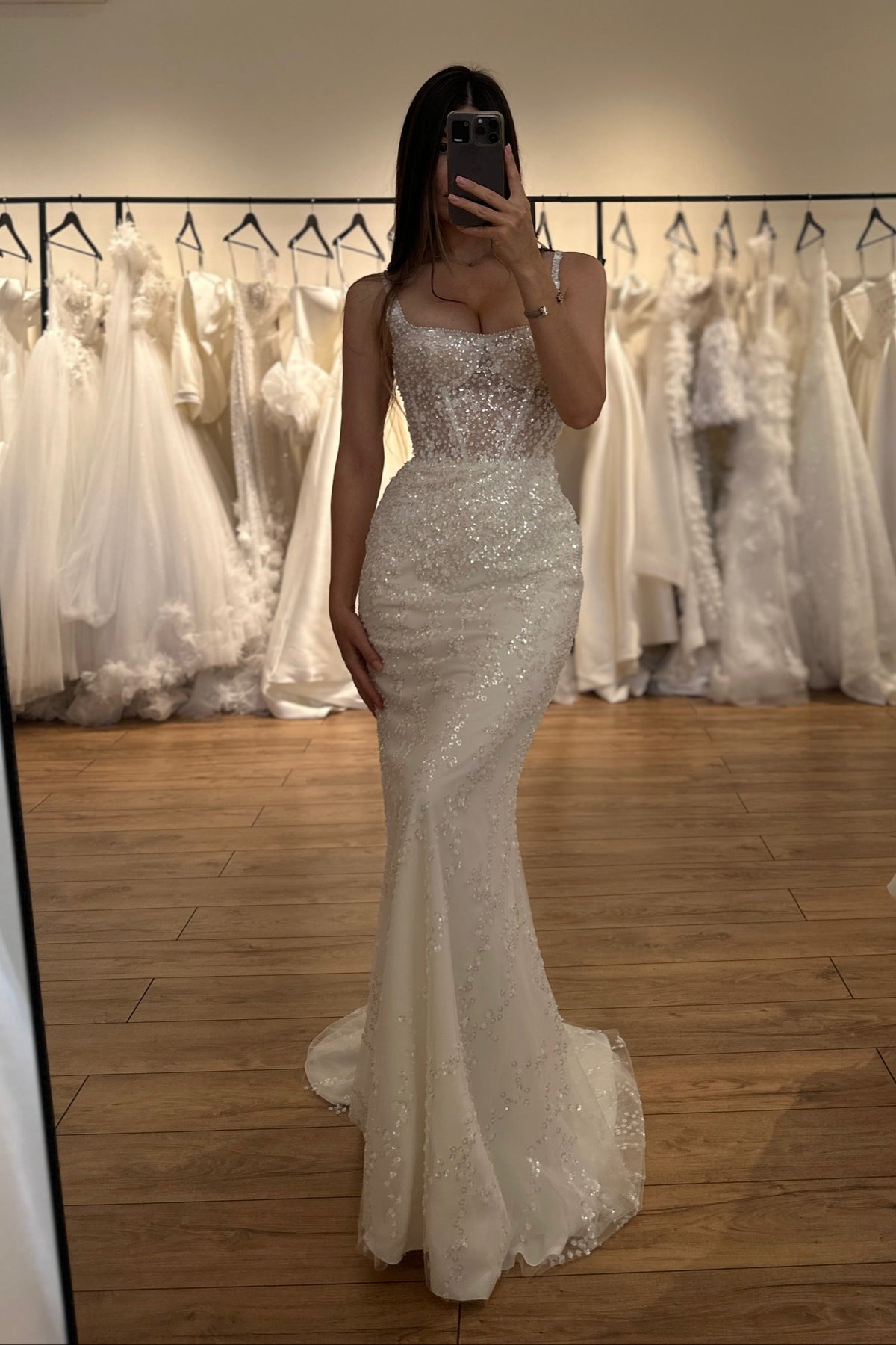 Beaded Sequin Corset Mermaid Wedding Dress