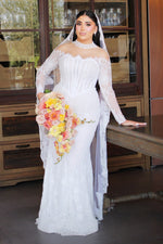 Off-Shoulder Corset Lace Mermaid Wedding Gown