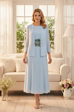 A-Line Midi Dress with Matching Jacket