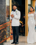 Long Sleeve Illusion Mermaid Sequin Wedding Gown