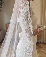Illusion Long Sleeve Lace Mermaid Wedding Gown