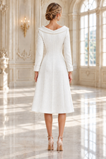 Collared Button-Front A-Line Coat Dress