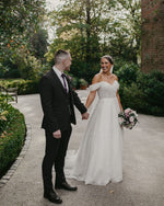 Glitter Sweetheart Off-The-Shoulder A-Line Wedding Dress