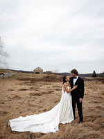 Strapless Satin A-Line Wedding Dress with Basque Waist