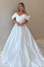 Corset Off-the-Shoulder Taffeta Ball Gown