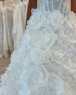 Strapless Sweetheart Corset Ball Gown with 3D Flowers