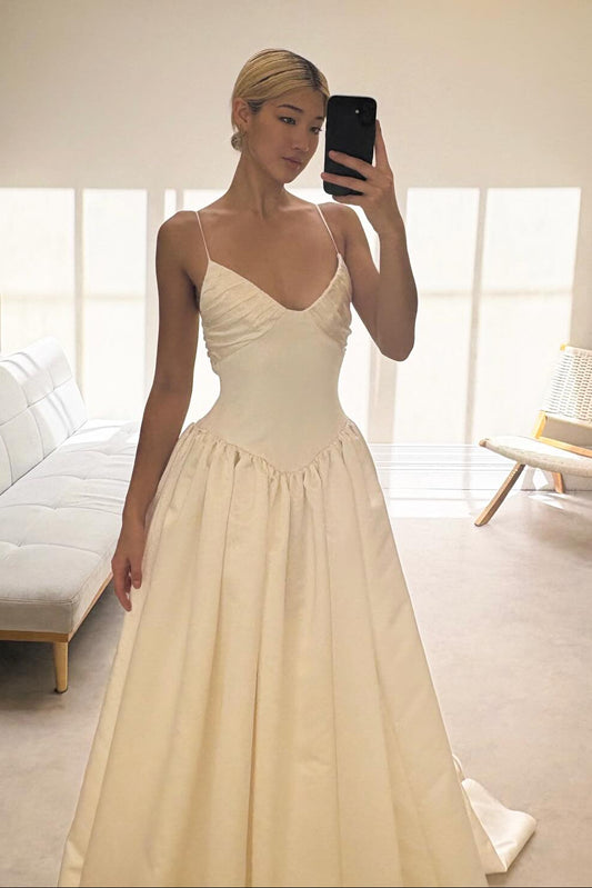 Basque Waist Ball Gown Wedding Dress with Cutout