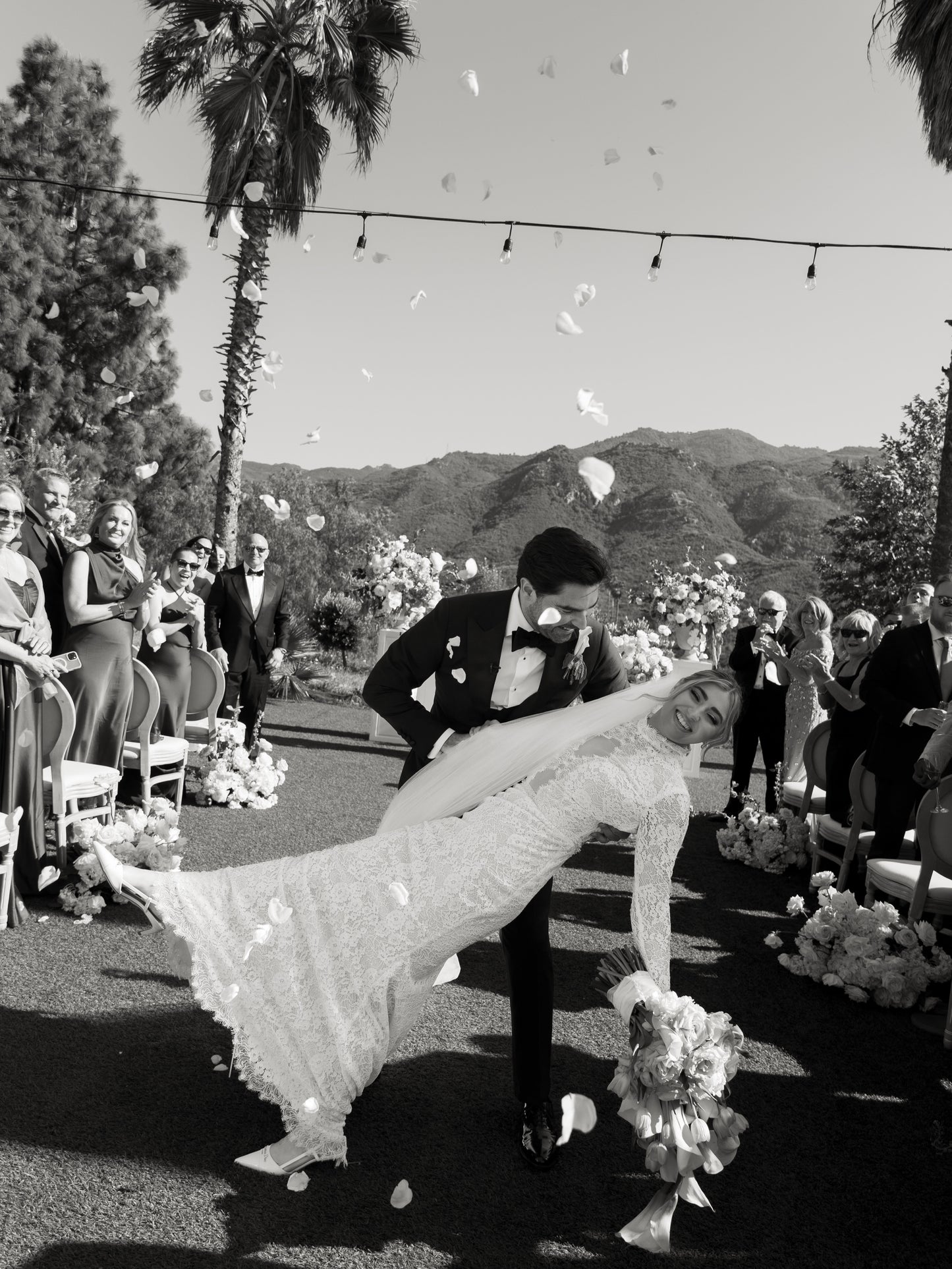 Long Sleeve Illusion Lace Wedding Dress with Train