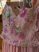 Sweetheart Corset A-Line Pleated Chiffon Gown