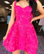 Sweetheart Jacquard A-Line Mini Dress