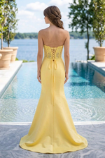 Strapless Lace Corset Mermaid Evening Gown