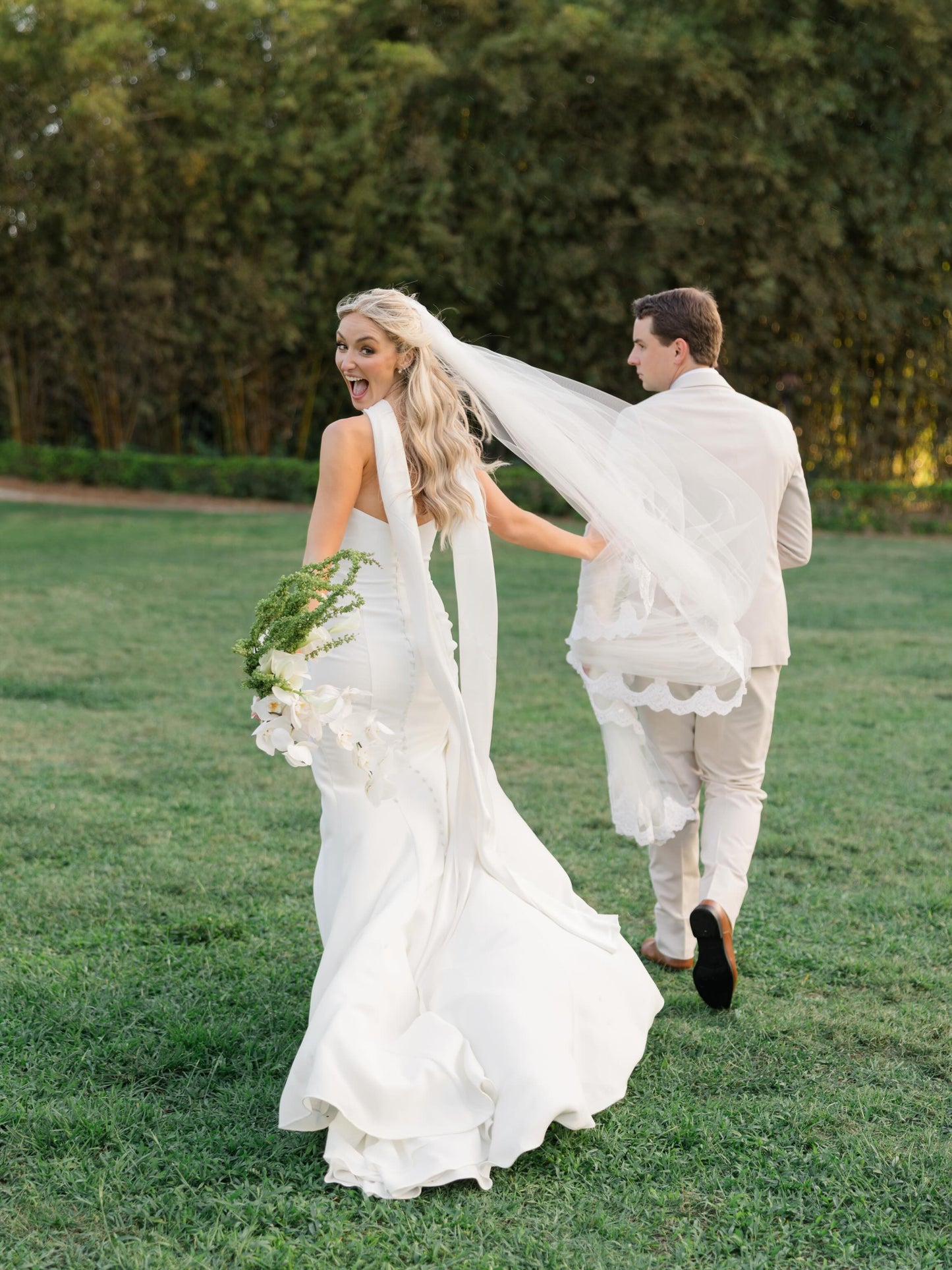 Minimalist Strapless Crepe Wedding Dress