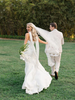 Minimalist Strapless Crepe Wedding Dress