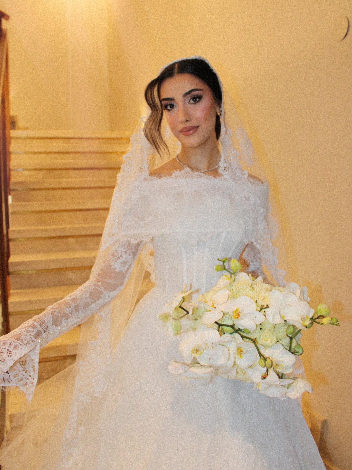Long Sleeve Lace Ball Gown Wedding Dress